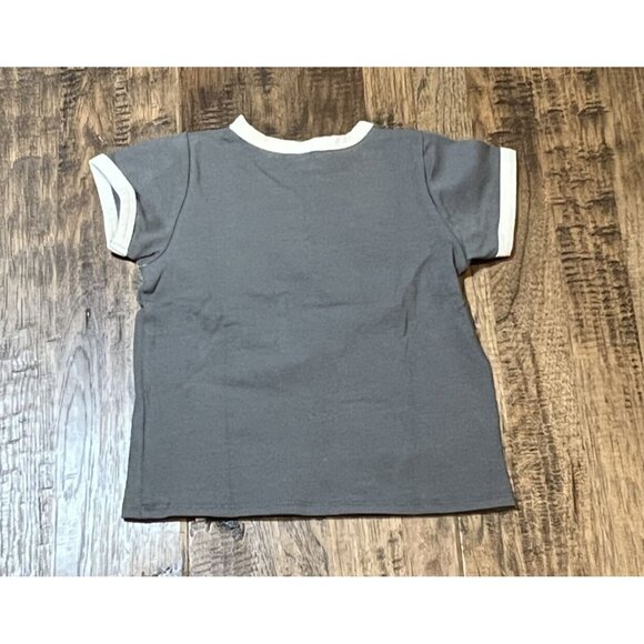 NWT Gus + Steel Charcoal Ringer Tee 18-24 months - Picture 5 of 5